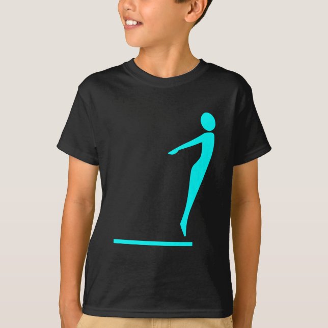 Diving Figur - Cyan T Shirt (Framsida)