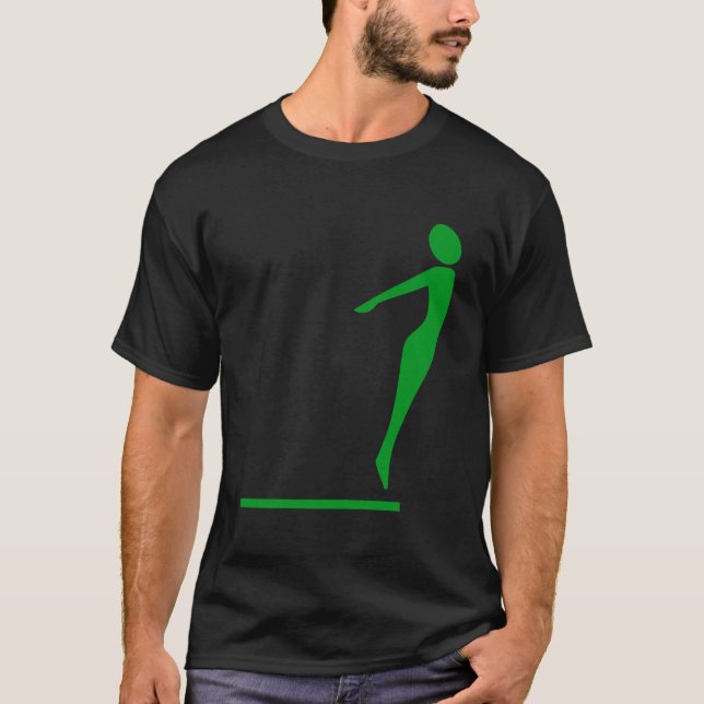 Diving Figur - Grass Grönt Tee Shirt (Framsida)