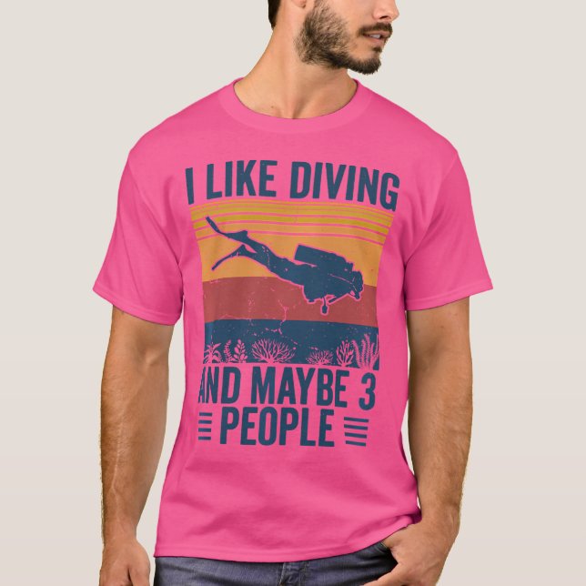 Diving Funny Dyka T Shirt (Framsida)