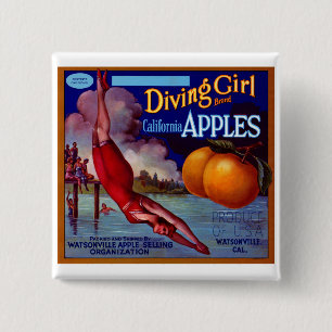 Diving Girl California Apples Knapp