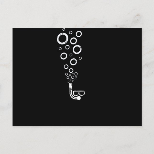 Diving goggles bubbles diver snorkeln vykort (Framsida)