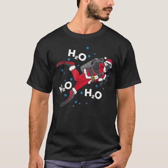 Diving H2o H2o H2o Pun Scuba T Shirt (Framsida)