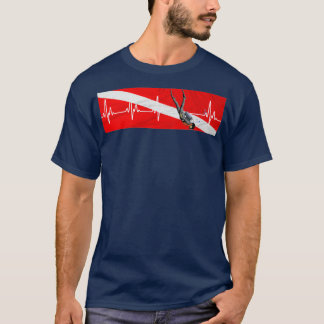 Diving Heartbeat Scuba Diver EKG Line T Shirt