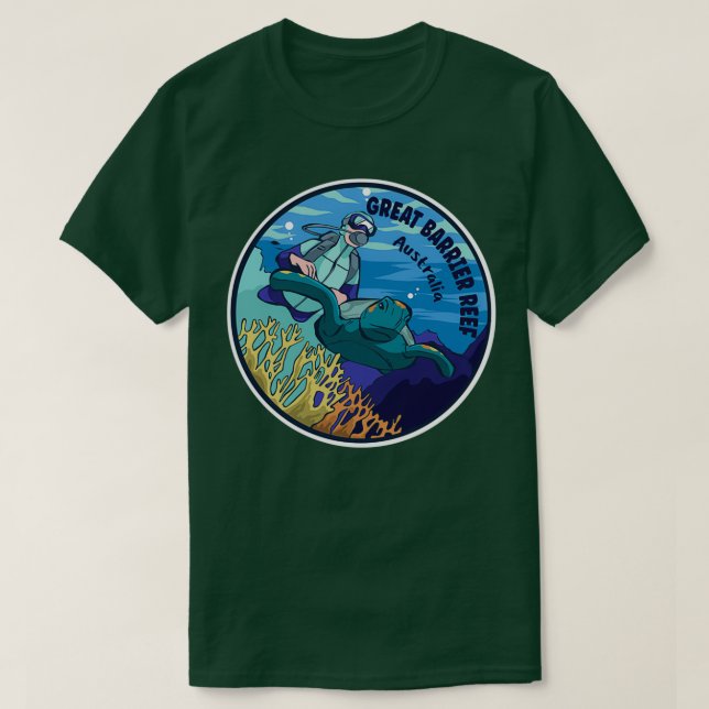 Diving In Great Barrier Reef Australia T Shirt (Design framsida)