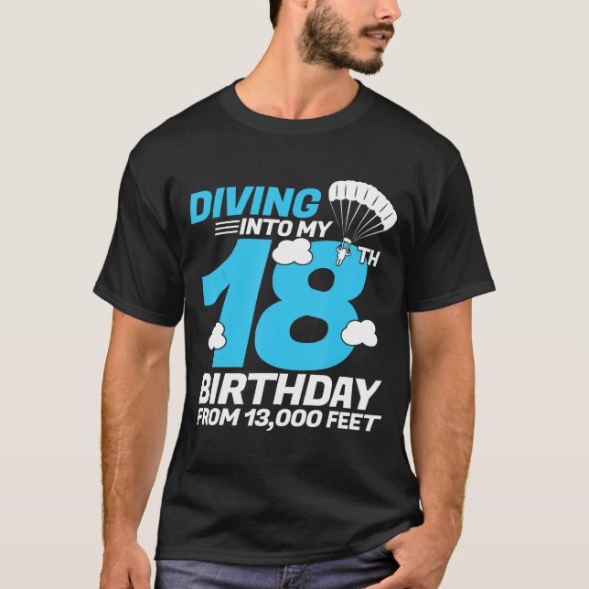 Diving in i My-New8th Birthday - Skydiving Birthda T Shirt (Framsida)