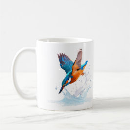 Diving Kingfisher Vibrant Wildlife Art Kaffemugg