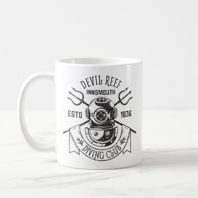 Diving Klubb Innsmouth Lovecraftian Kaffemugg (Vänster)
