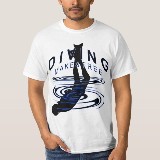 Diving makes free - für alle Tauchfans T Shirt (Framsida)