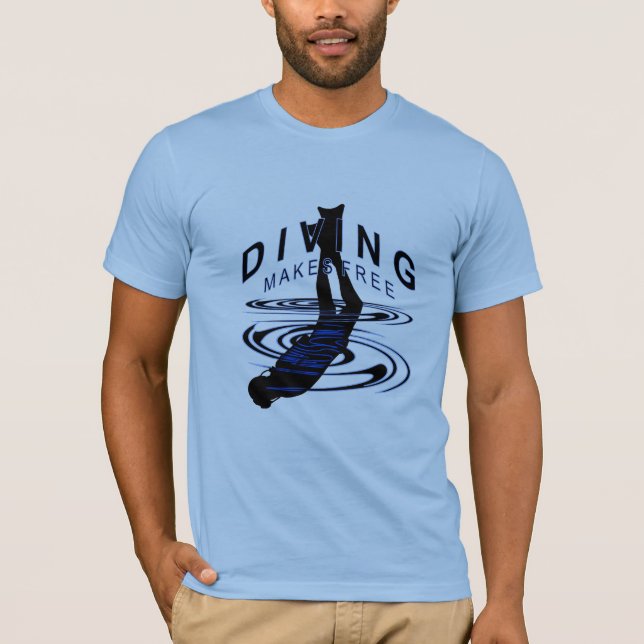 Diving makes free - für alle Tauchfans T Shirt (Framsida)