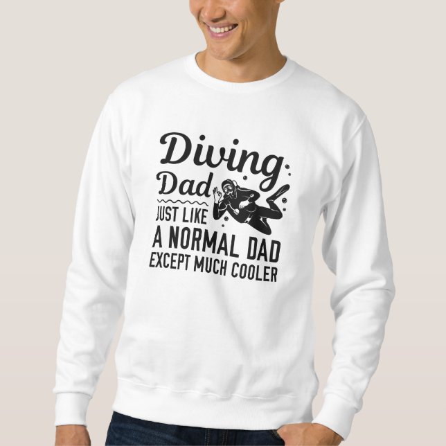 Diving Pappa Lång Ärmad Tröja (Framsida)