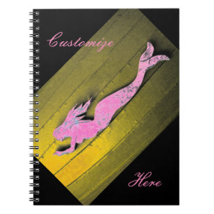 diving pink mermaid anteckningsbok med spiral
