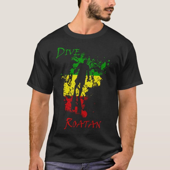 Diving Roatan Vacation Diving T Shirt (Framsida)
