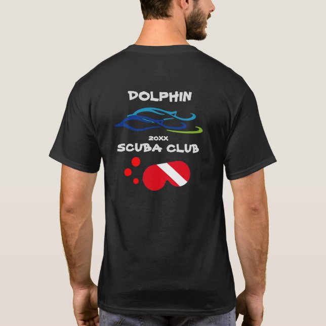 Diving Shop Dolphin Logotyp T Shirt (Baksida)