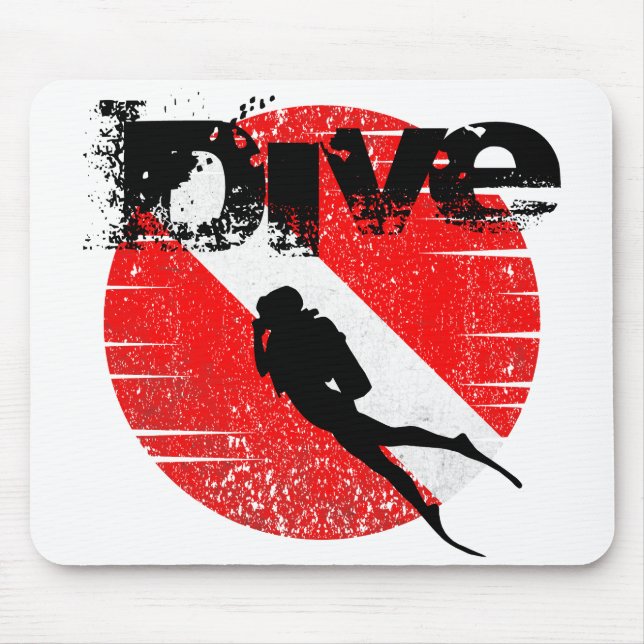 Diving sport, American Diver Down Flagga SCUBA Musmatta (Framsidan)
