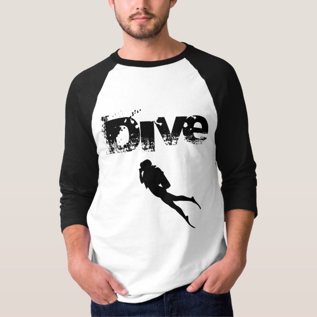 Diving sport, American Diver Down Flagga SCUBA T Shirt (Framsida)
