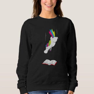 Diving till Bok Unicorn Reading T Shirt