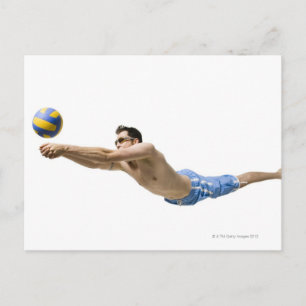 Diving volleyball Player Vykort