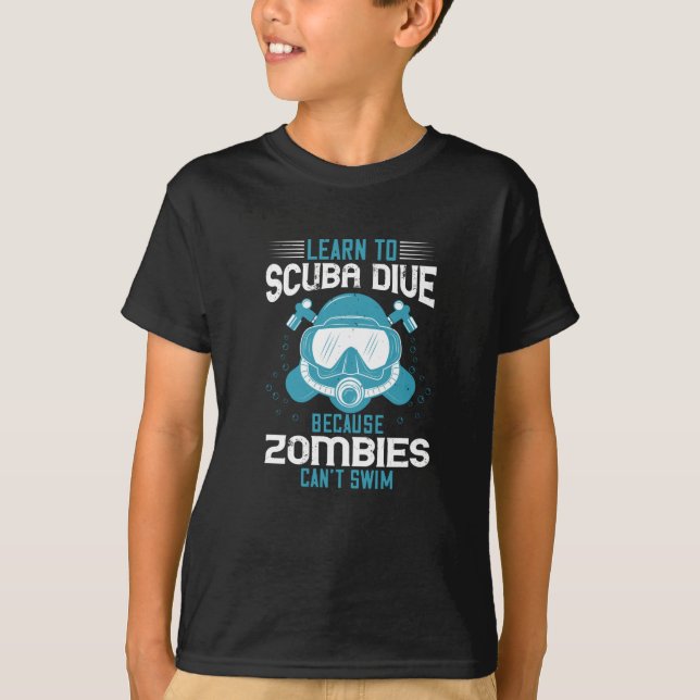 Diving - Zombies kan inte Simma Lär dig dykning T Shirt (Framsida)