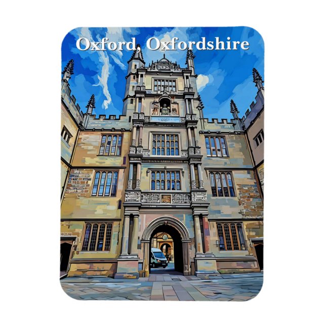 Divinity in Stone - Bodleian Bibliotek, Oxford Magnet (Vertikal)