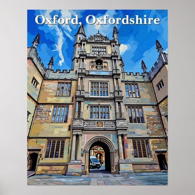 Divinity in Stone - Bodleian Bibliotek, Oxford Poster (Framsidan)