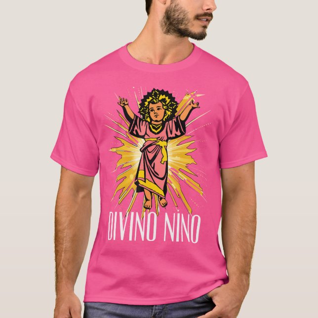 Divino Nino Jesus katolik T Shirt (Framsida)