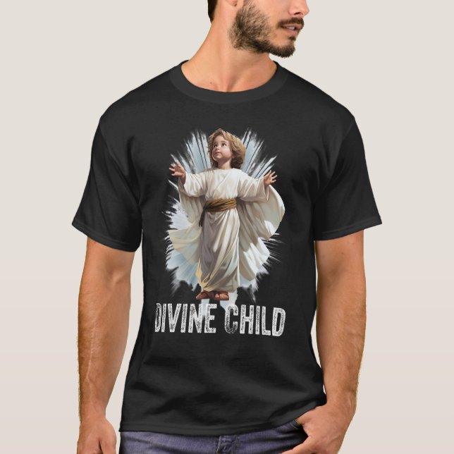 Divino Nino Jesus Katolsk T Shirt (Framsida)