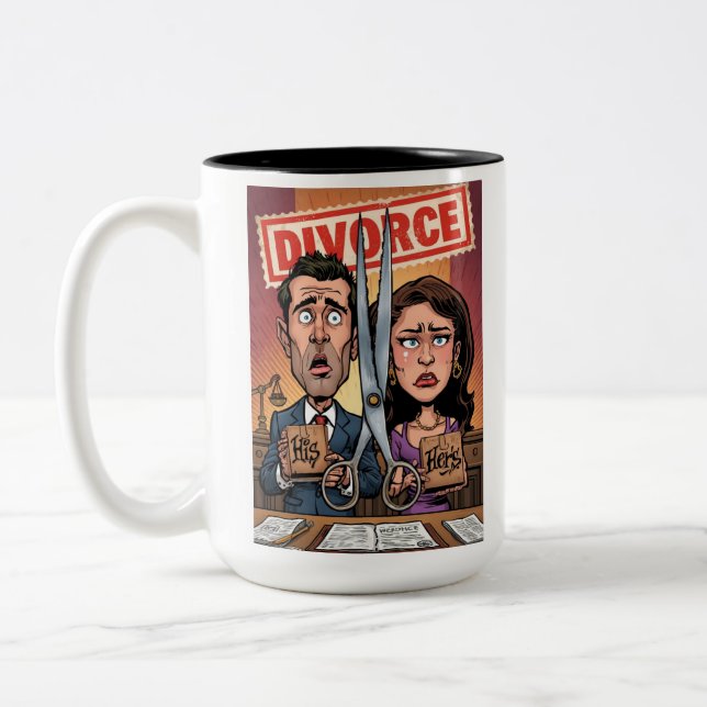 Divorce Announcement on Mug Två-Tonad Mugg (Vänster)