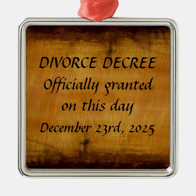 Divorce Decree Custom Julgransprydnad Metall (Framsidan)