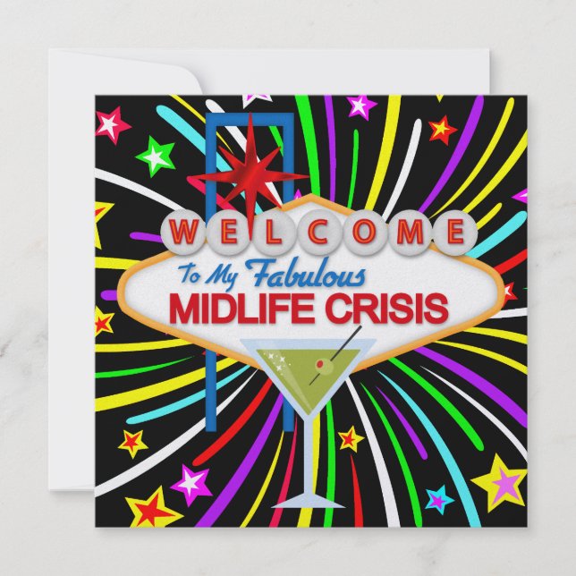 Divorce - Midlife Crisis Party - SRF Inbjudningar (Framsida)