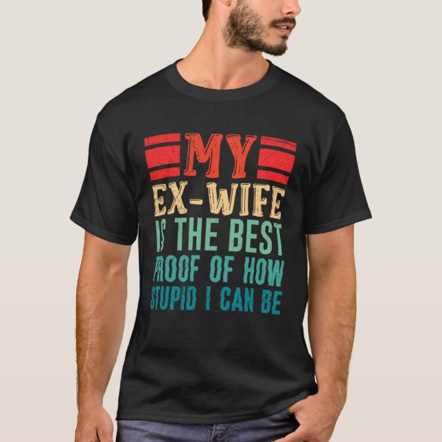 Divorce Party cool Ex Husband Happily Divorced Men T Shirt (Framsida)