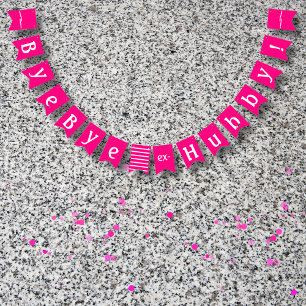Divorce Party Decor Adjö Hej Ex Hubby Funny Rosa Vimplar