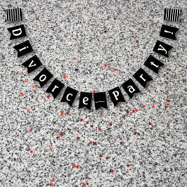 Divorce Party Firande Black White Vimplar