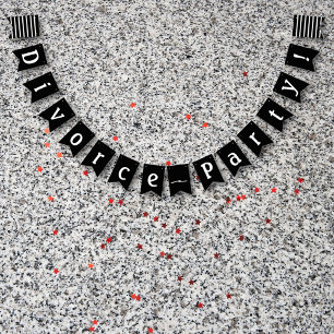 Divorce Party Firande Black White Vimplar