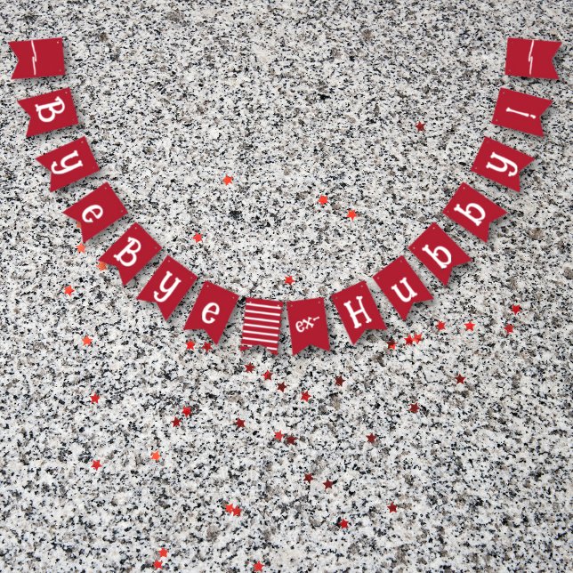 Divorce Party Firande Ex Hubby-påfyllnad Vimplar (Add these Bye Bye Ex Hubby bunting flags to your divorce party decor for a truly festive event! )