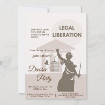 Divorce party inbjudan: Rättslig befrielse