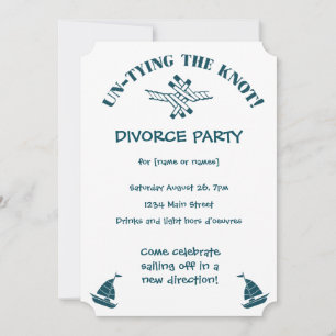 Divorce Party lustig Ånga Knot-inbjudan Inbjudningar