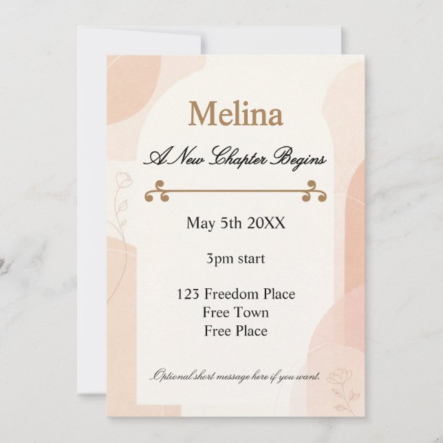 Divorce Party New Chapter Celebration Inbjudningar (Framsida)