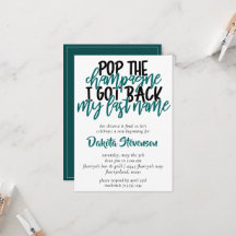 Divorce Party | Teal Pop the Champagne-inbjudan