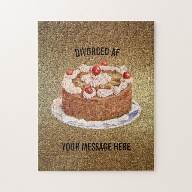 Divorced AF Funny Cake Pussel (Vertikal)