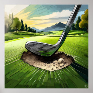 Divot Kung - Golf Art-utskrift Poster