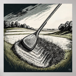 Divot Kung - Golf Art-utskrift Poster