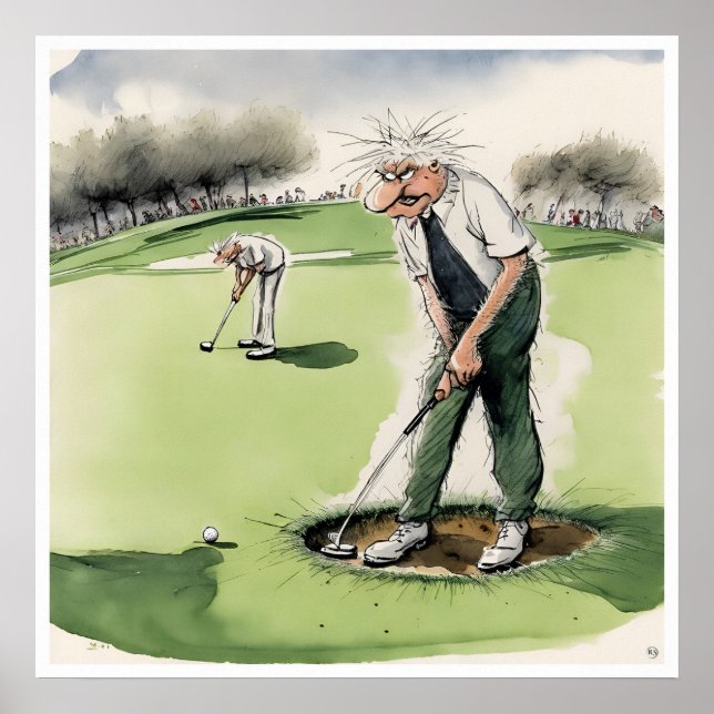 Divot Trouble - Golf Print Poster (Framsidan)