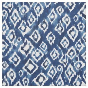 DIVY UPP DIAMONDS Geo Indigo Boho Ikat Tyg