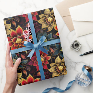 Diwali Blommigts Wrapping Papper Presentpapper