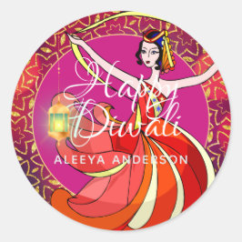 Diwali Bollywood-fest Dandansare Personlig Runt Klistermärke