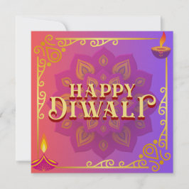 Diwali Card Colorful Rosa & Lila Mandala Julkort
