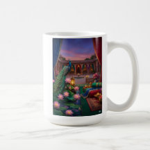 Diwali Deepavali Påfågel Grön Kaffemugg
