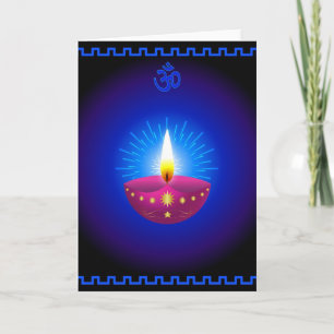 Diwali dekorativ glödande lampa kort
