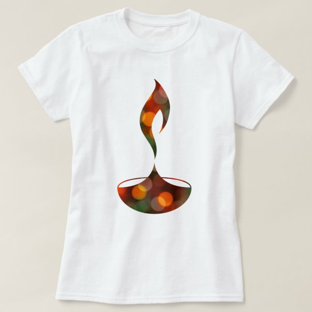 diwali diya bokeh candle t shirt (Design framsida)
