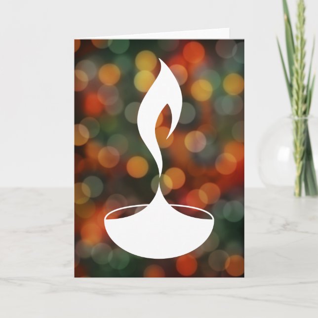 Diwali diya bokeh ljus kort (Framsida)